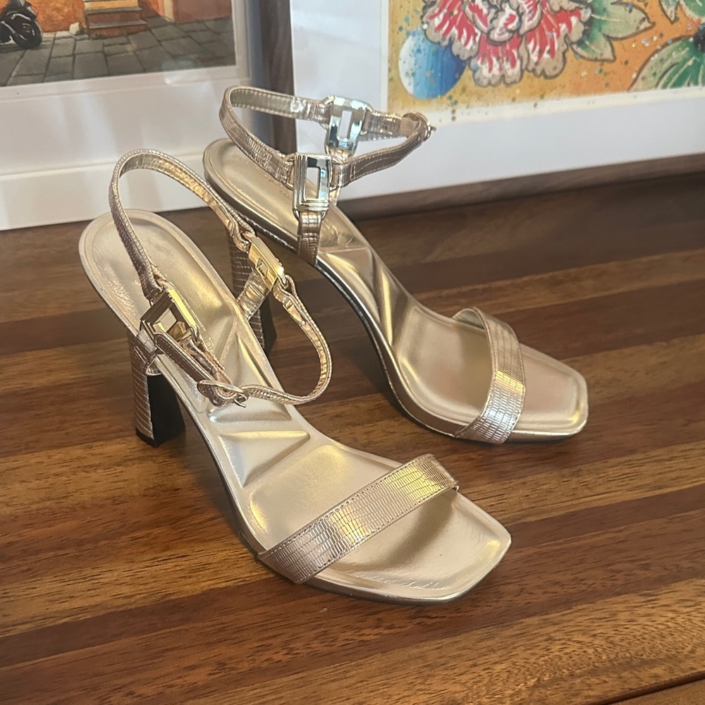 Karl Lagerfeld gold heeled sandals
